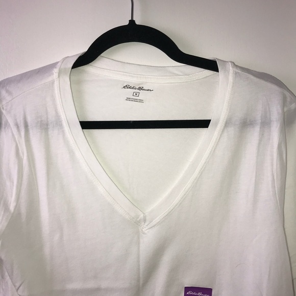 Eddie Bauer Women’s V-Neck T-Shirt White Size M NWOT - Picture 5 of 8